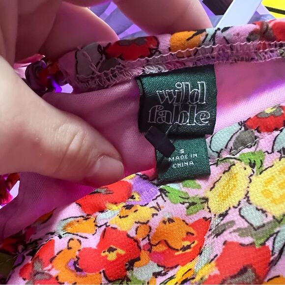 Wild Fable Pink Floral Puff Sleeve Blouse - Picture 4 of 4